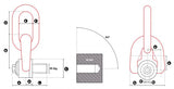 Trojitý otočný vázací bod TSR M12x21mm, nosnost 1000kg