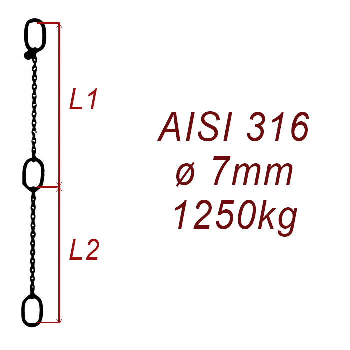 CPK 7, nerezový převěsný řetěz - nosnost 1250kg - Pumpenkette