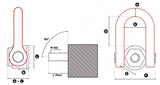 Otočný vázací bod FE.DSS M24 s vnitřním závitem, délka závitu 66mm, nosnost 4500kg