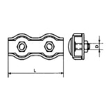 V-Nerezová lanová svorka DUPLEX 3mm MI