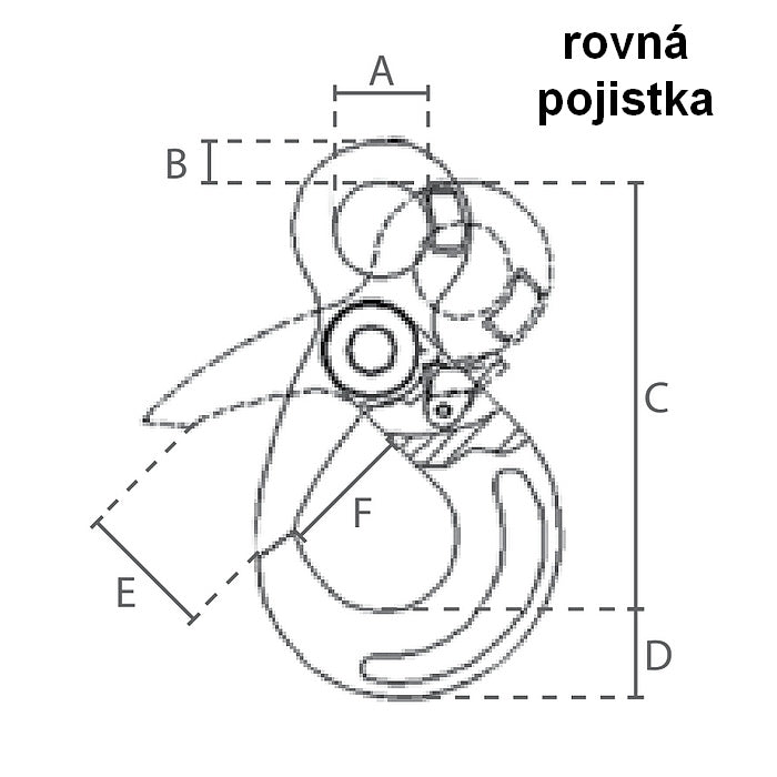 Samosvorný hák s okem a úchytem D