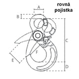 Samosvorný hák s okem a úchytem D