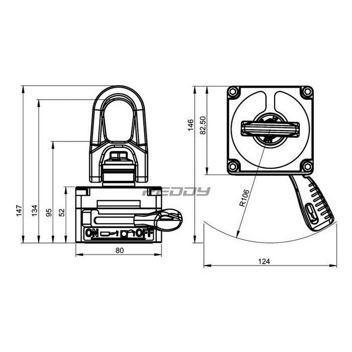 Permanentní magnet TML 100 nosnost 100kg, hmotnost 1,7kg, rozměr 82,5x80mm ALFRA