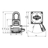 Permanentní magnet TML 100 nosnost 100kg, hmotnost 1,7kg, rozměr 82,5x80mm ALFRA