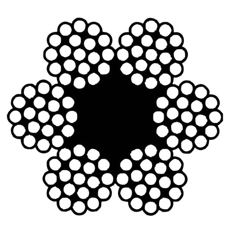 Ocelové lano, konstrukce 6x19-FC, pozinkované, pevnost drátů min.1770 MPa