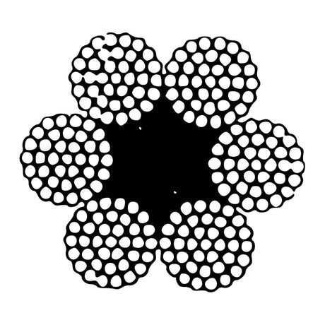 Ocelové lano, konstrukce 6x37-FC, pozinkované, pevnost drátů min.1770 MPa