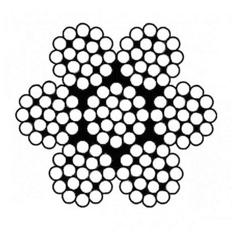 Šestipramenné nerezové lano konstrukce 7x19, nerez A4 - AISI316, min. pevnost 1570N/mm2
